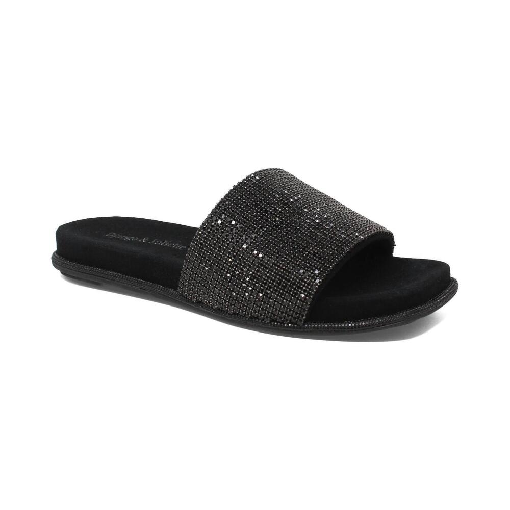 NEW DJANGO & JULIETTE women's yatin sandals in black suede-jewels